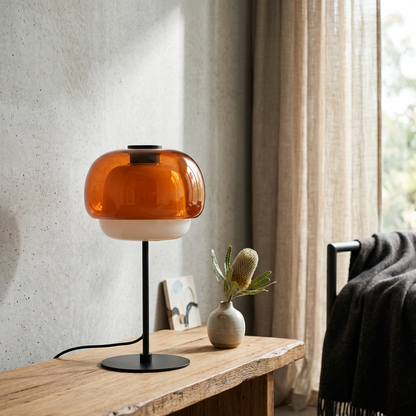 Elara Haus Two Tier Glass Shade Table Light