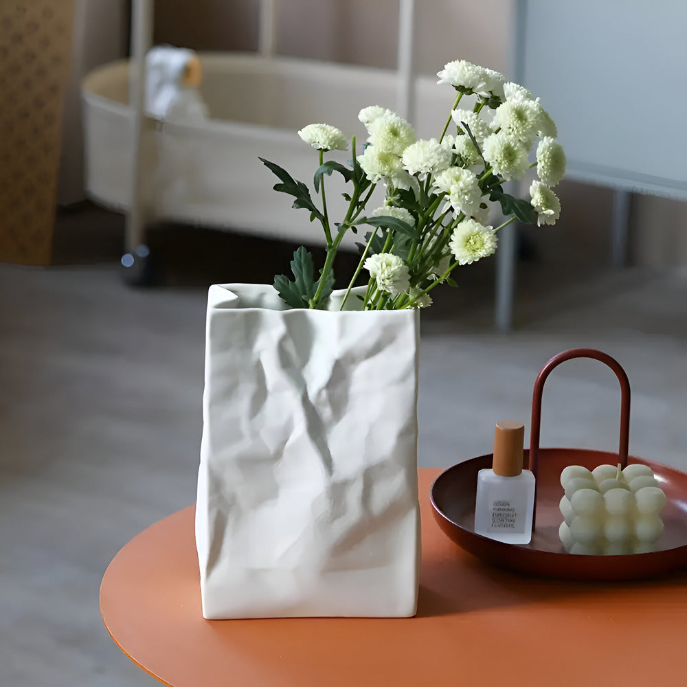 Celorie - Modern Ceramic Vase in Paper Bag Look 1