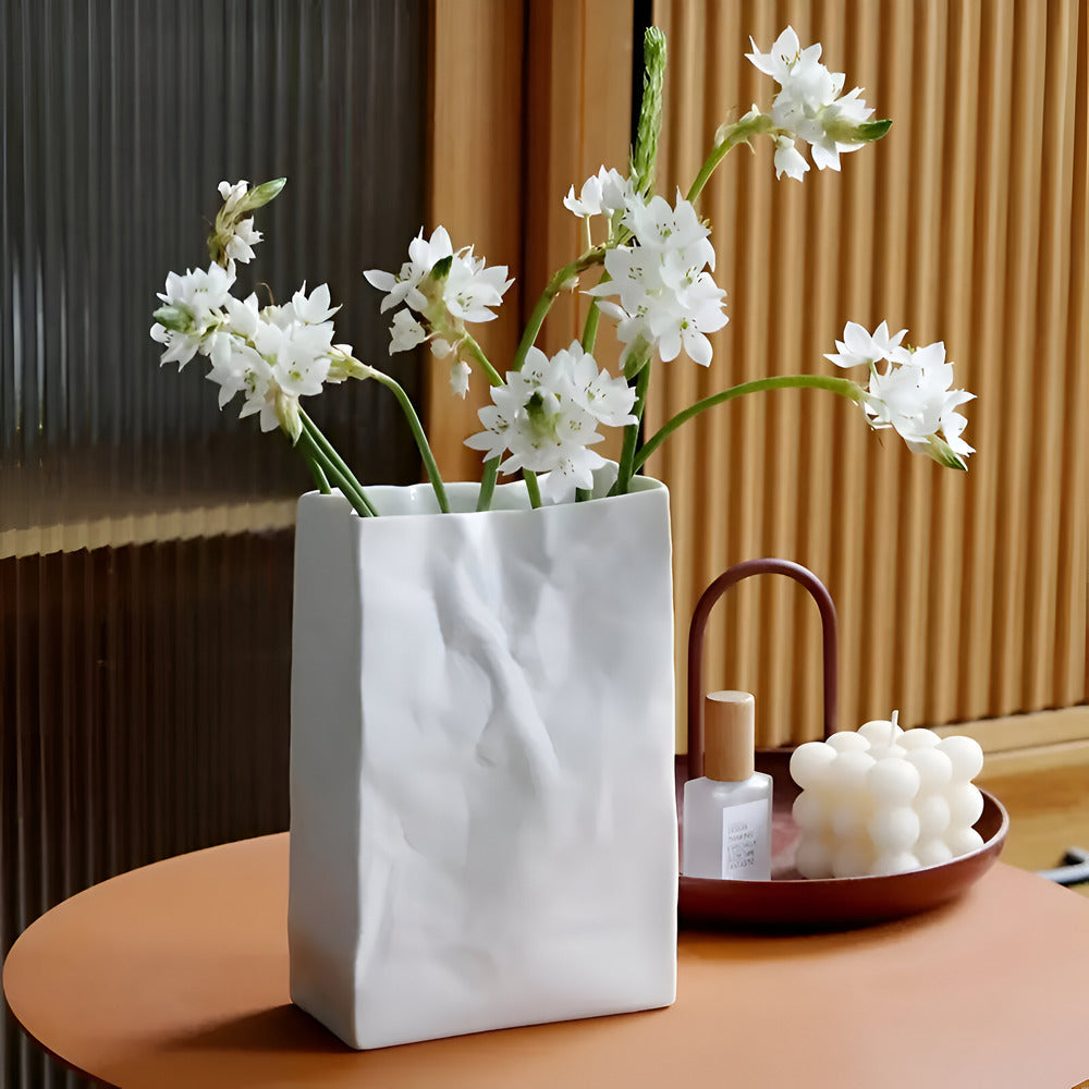Celorie - Modern Ceramic Vase in Paper Bag Look 2