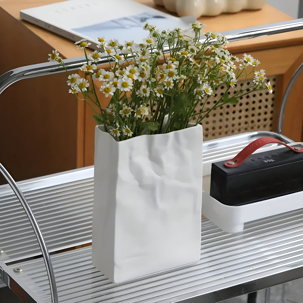 Celorie - Modern Ceramic Vase in Paper Bag Look 4