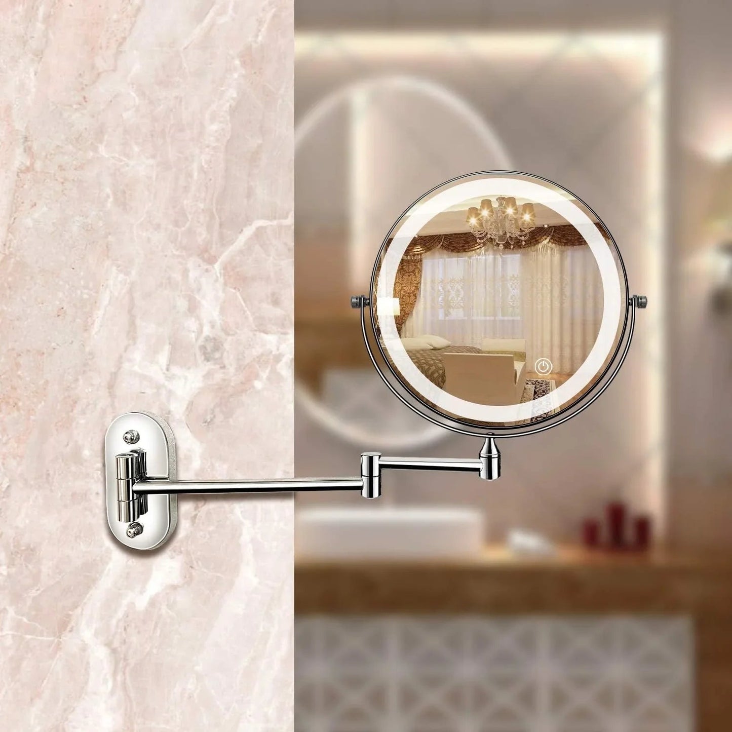 Elara Haus Vanity Mirror with Lights - Chrome Finish LED Makeup Mirror 4