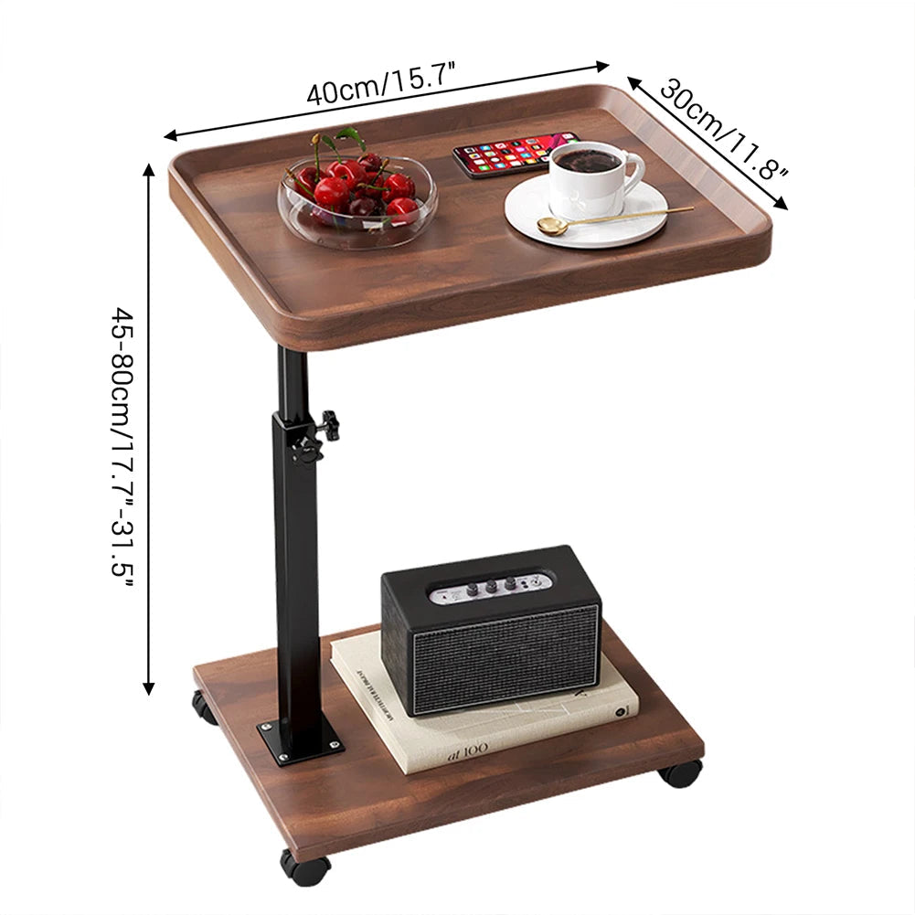 Torvane - Wooden C-Shaped Adjustable Side Table 0