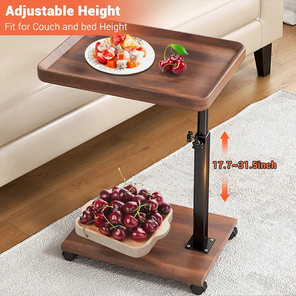 Torvane - Wooden C-Shaped Adjustable Side Table 4