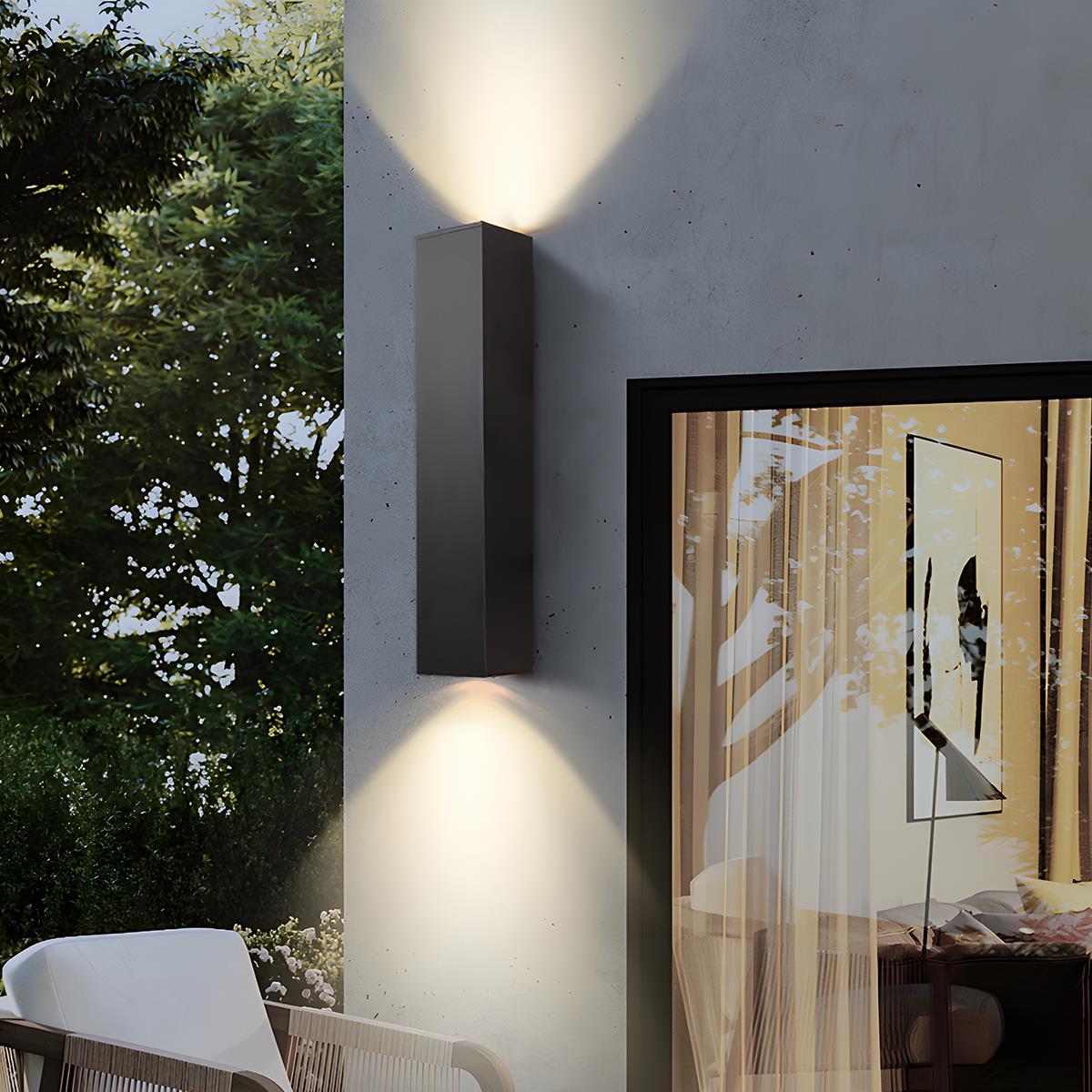 Waterproof Outdoor Rectangular Up and Down Exterior Wall Lights 0