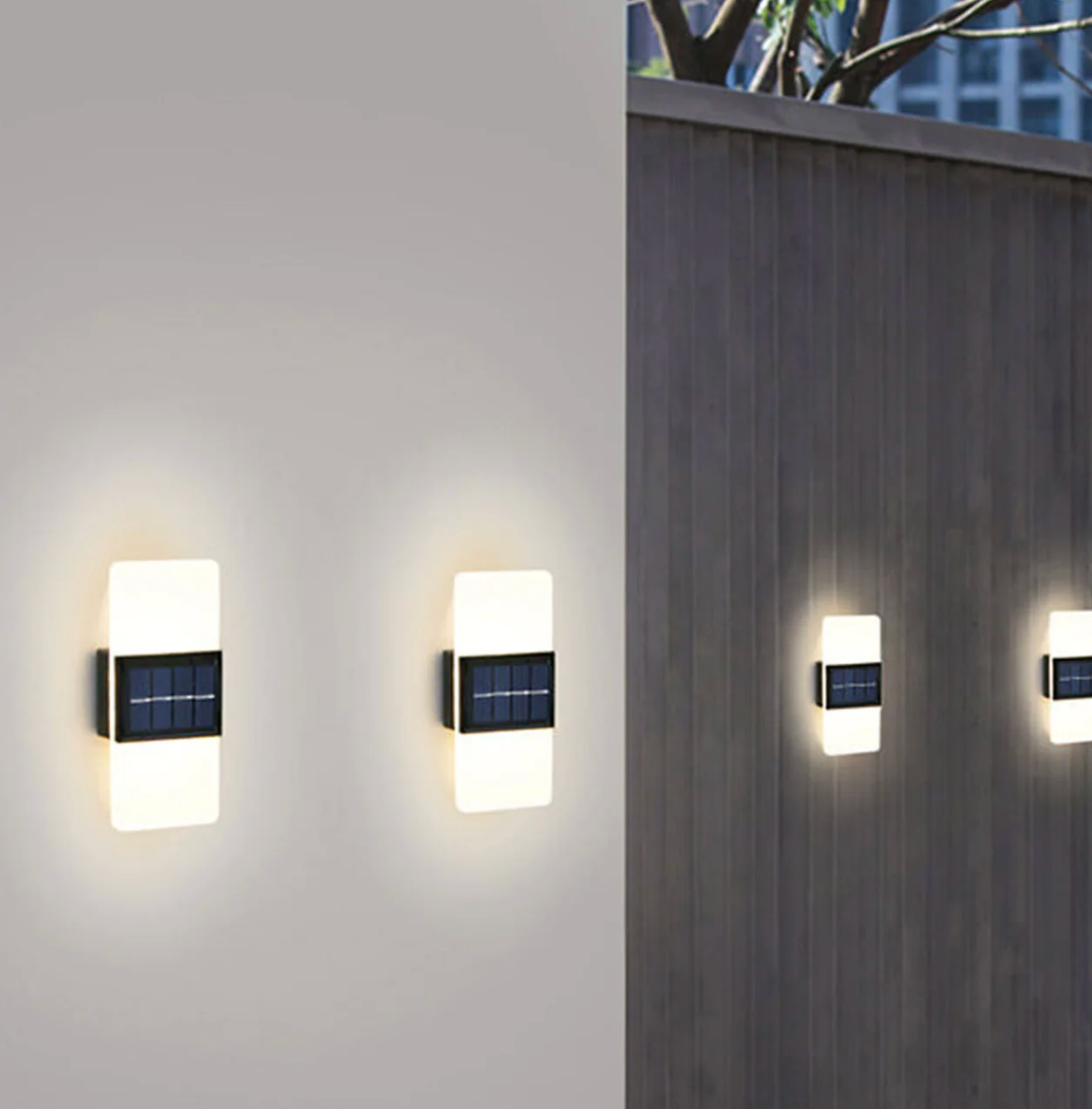 Modern LED solar wall lamp - outdoor wall lamp for facades, gardens and terraces 8