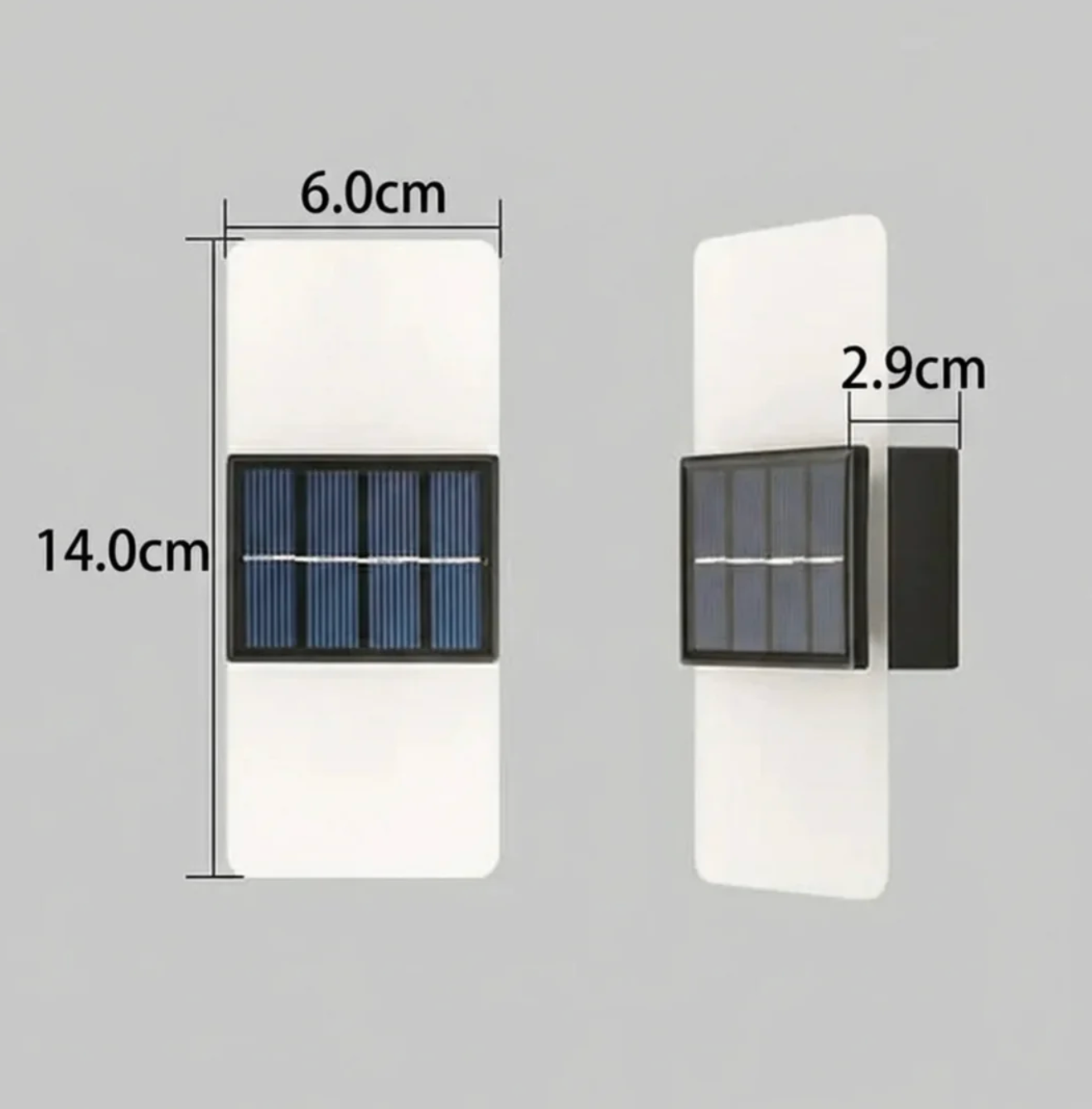 Modern LED solar wall lamp - outdoor wall lamp for facades, gardens and terraces 2
