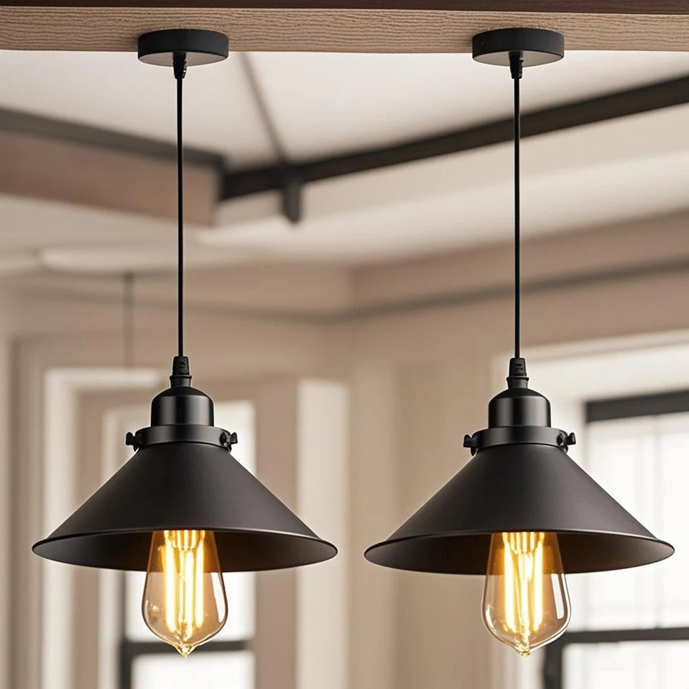 Industrial Pendant Lamp with Metal Shade 2