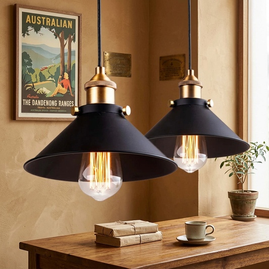 Elara Haus Vintage Bistro Conical Pendant Light