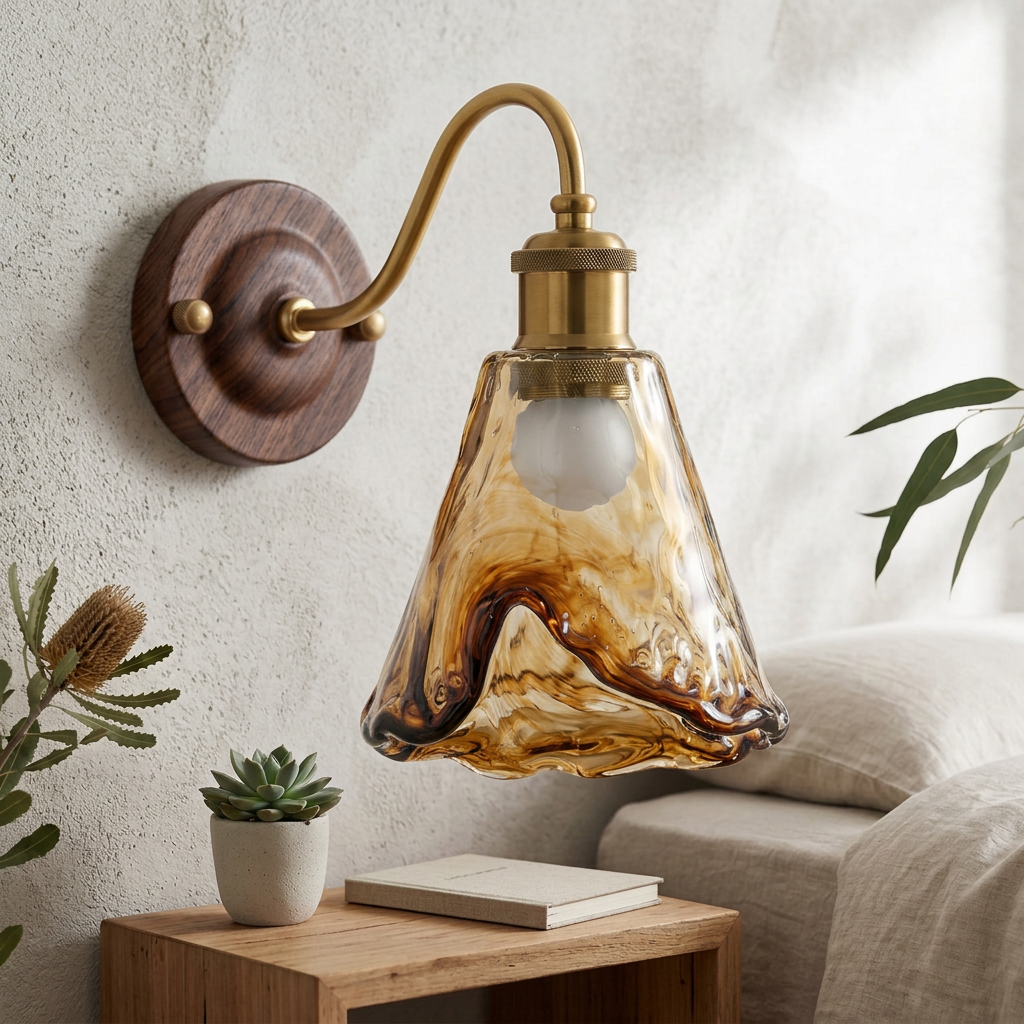 Elara Haus Vintage Brass Timber Sconce