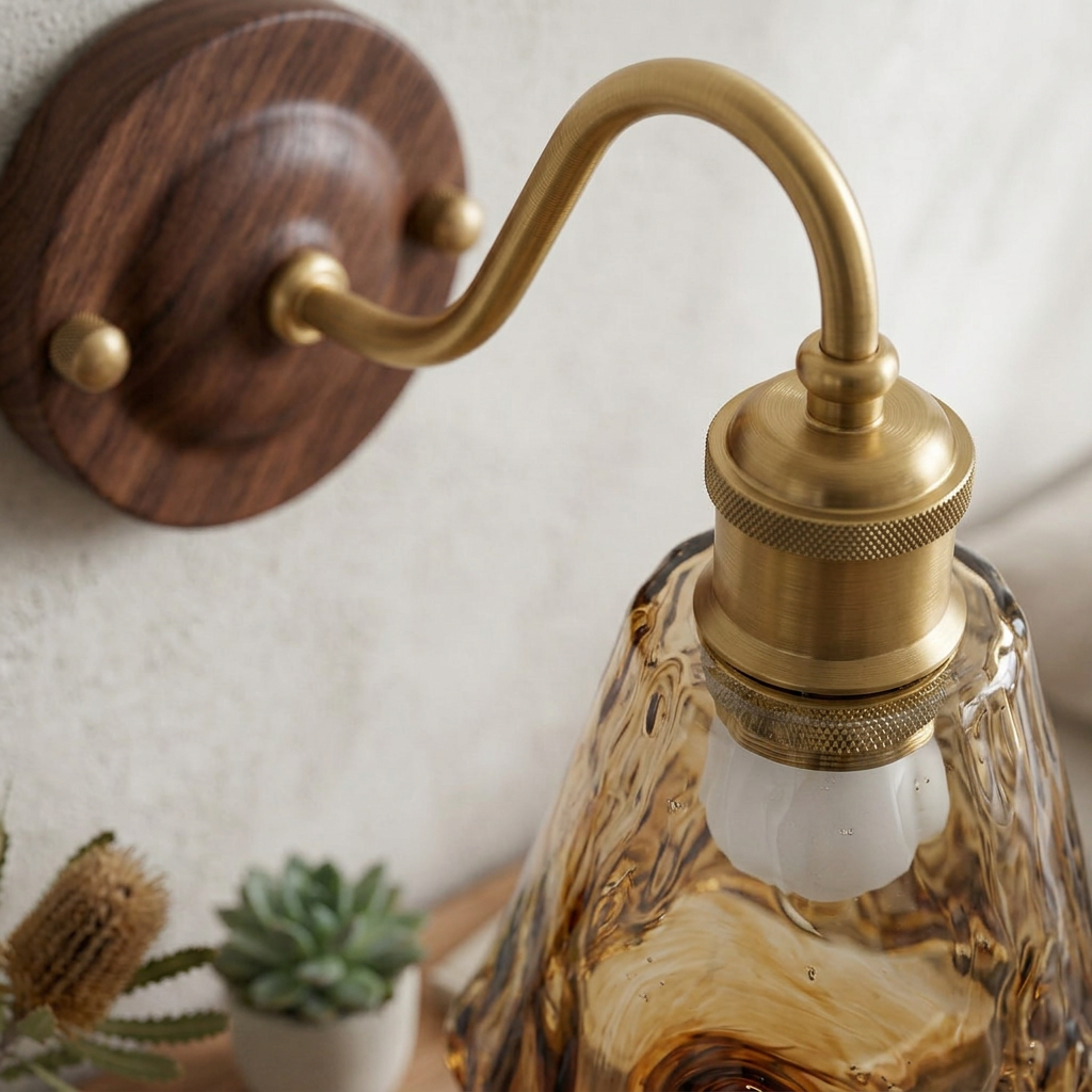 Elara Haus Vintage Brass Timber Sconce