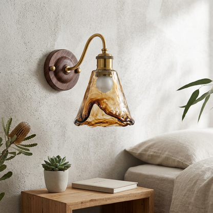 Elara Haus Vintage Brass Timber Sconce