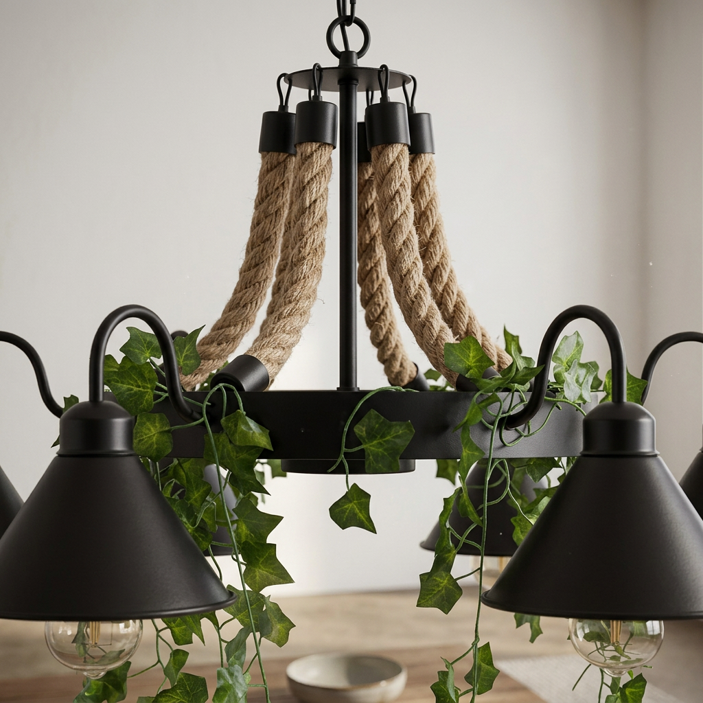 Elara Haus Vintage Rope Ceiling Fixture
