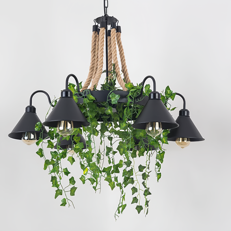 Arisha Retro LED Chandelier Black Metal Restaurant/Bar/Living Room 0