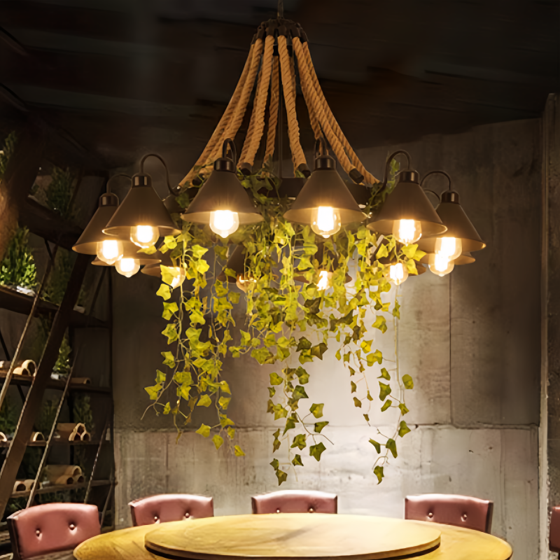 Arisha Retro LED Chandelier Black Metal Restaurant/Bar/Living Room 3