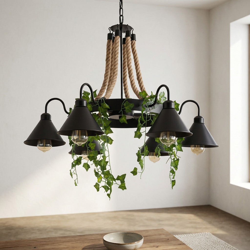 Elara Haus Vintage Rope Ceiling Fixture