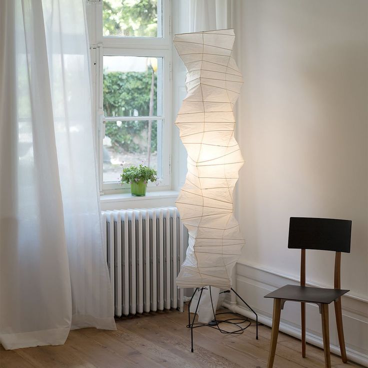Elara Haus Wabi Sabi Tripod Floor Lamp - Rice Paper Shade & Metal Legs