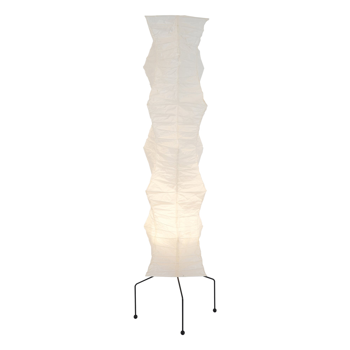 Elara Haus Wabi Sabi Tripod Floor Lamp - Rice Paper Shade & Metal Legs