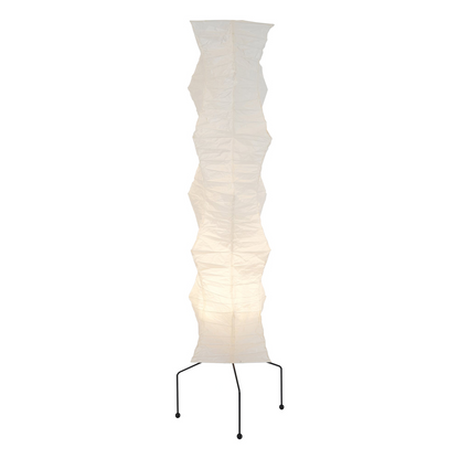 Elara Haus Wabi Sabi Tripod Floor Lamp - Rice Paper Shade & Metal Legs