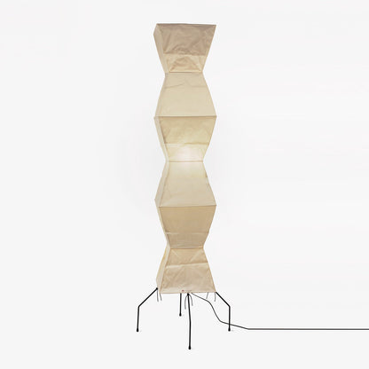Elara Haus Wabi Sabi Tripod Floor Lamp - Rice Paper Shade & Metal Legs