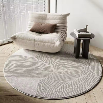 Alveris - Wabi Sabi Round Faux Rug for Living Room, Bedroom and Desk Chair 1