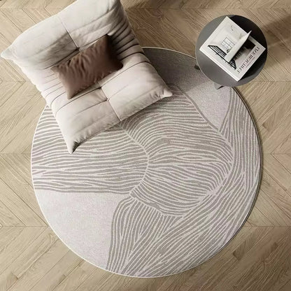 Alveris - Wabi Sabi Round Faux Rug for Living Room, Bedroom and Desk Chair 2