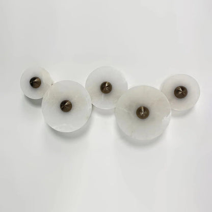 Elara Haus Wall Lamp - Alabaster Design Wall Sconce Lighting with Brass Finish 9