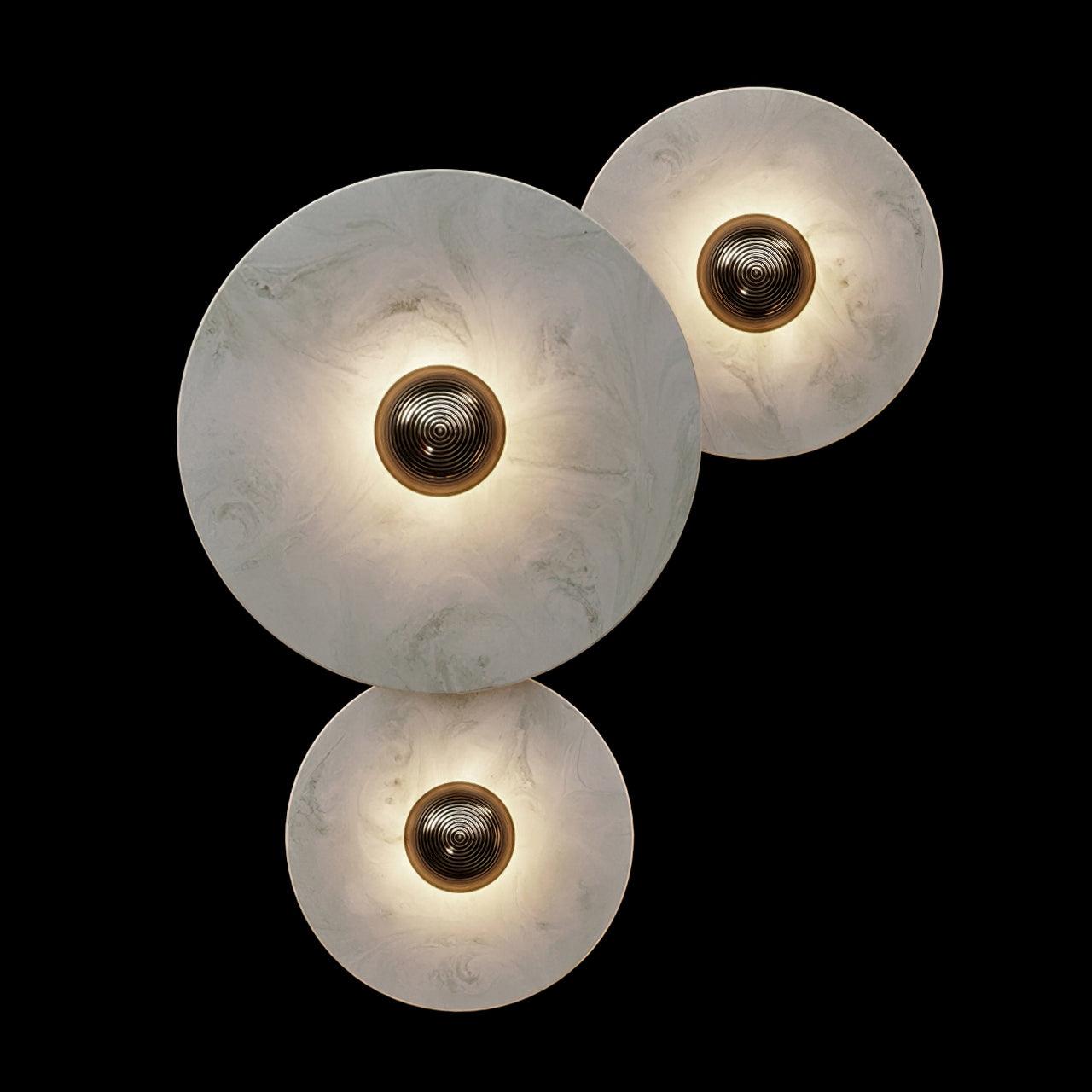Elara Haus Wall Lamp - Alabaster Design Wall Sconce Lighting with Brass Finish 10