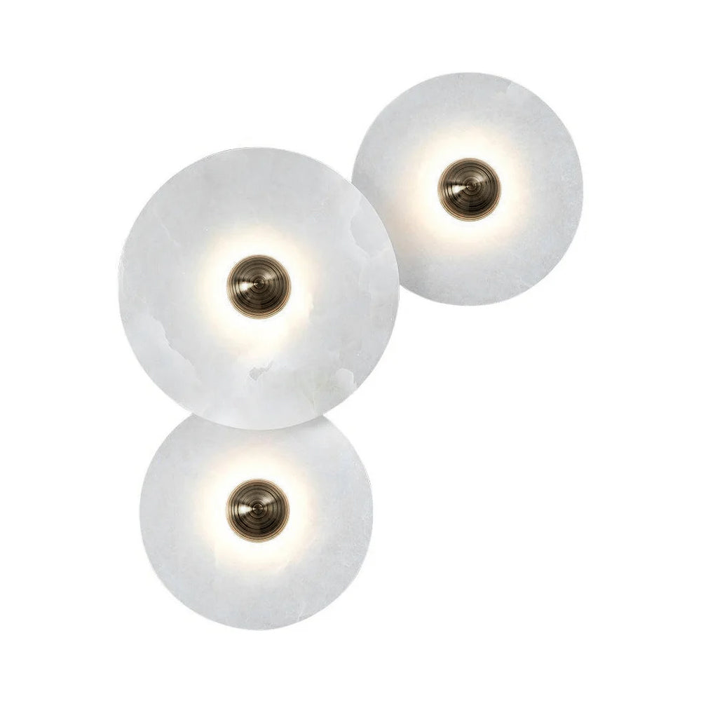 Elara Haus Wall Lamp - Alabaster Design Wall Sconce Lighting with Brass Finish 13