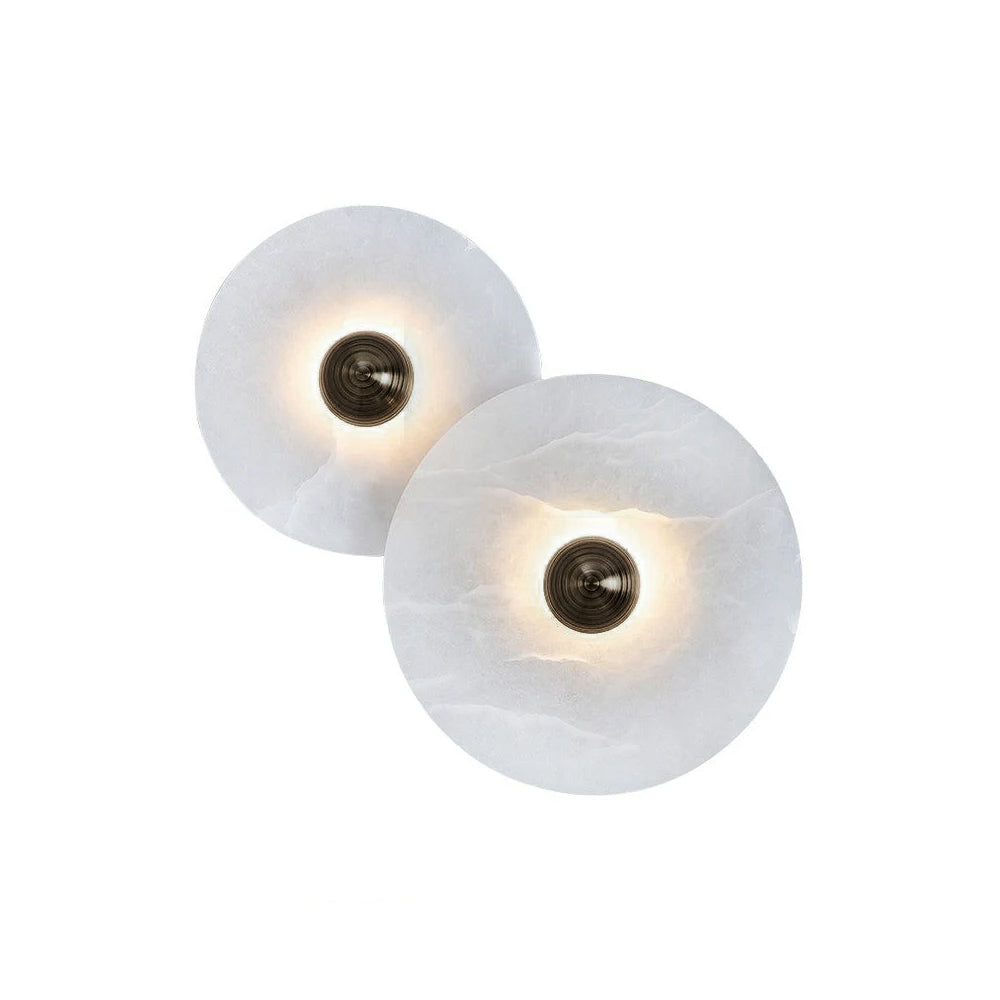 Elara Haus Wall Lamp - Alabaster Design Wall Sconce Lighting with Brass Finish 0