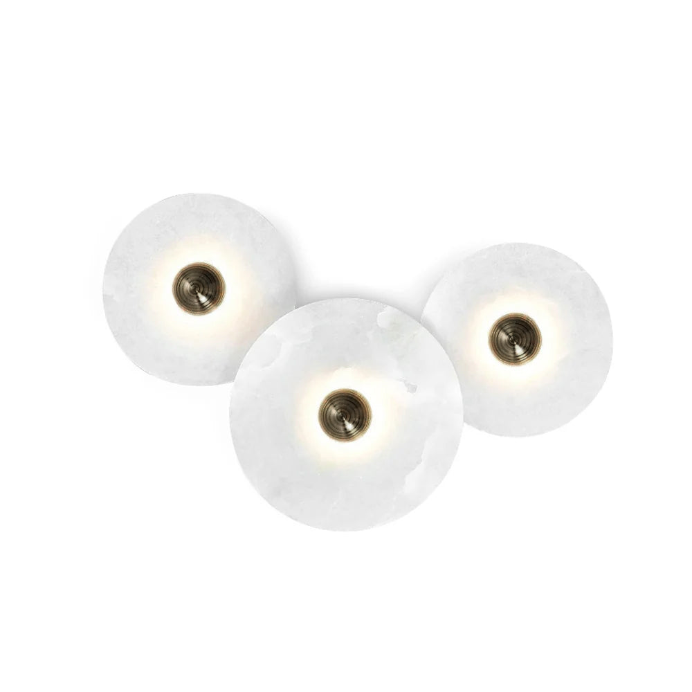 Elara Haus Wall Lamp - Alabaster Design Wall Sconce Lighting with Brass Finish 1