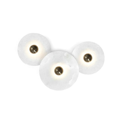 Elara Haus Wall Lamp - Alabaster Design Wall Sconce Lighting with Brass Finish 1