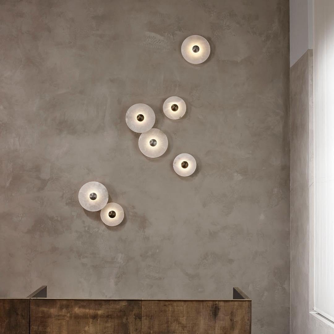 Elara Haus Wall Lamp - Alabaster Design Wall Sconce Lighting with Brass Finish 2