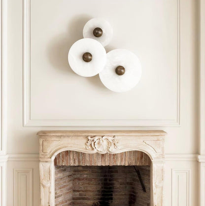 Elara Haus Wall Lamp - Alabaster Design Wall Sconce Lighting with Brass Finish 4