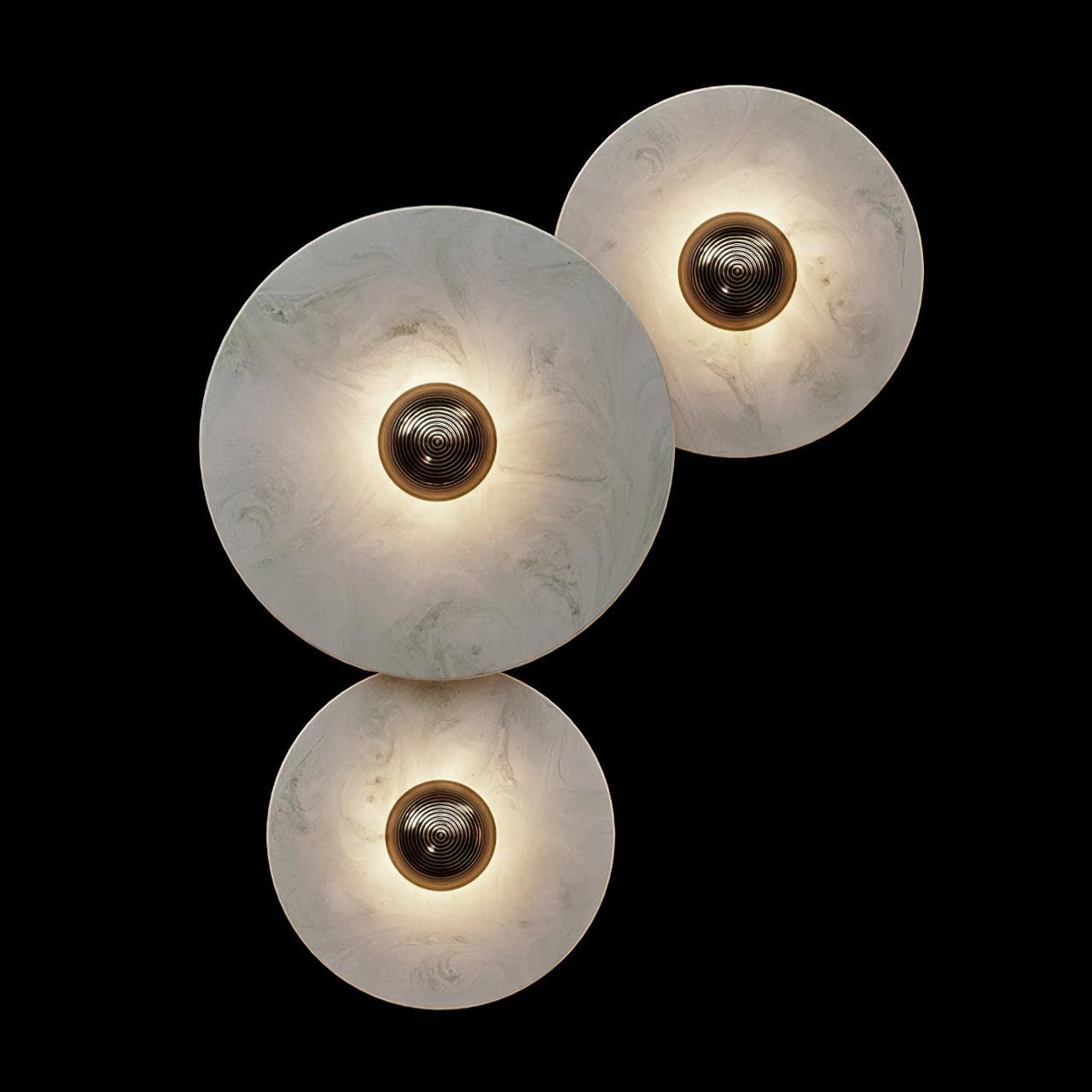 Elara Haus Wall Lamp - Alabaster Design Wall Sconce Lighting with Brass Finish 7