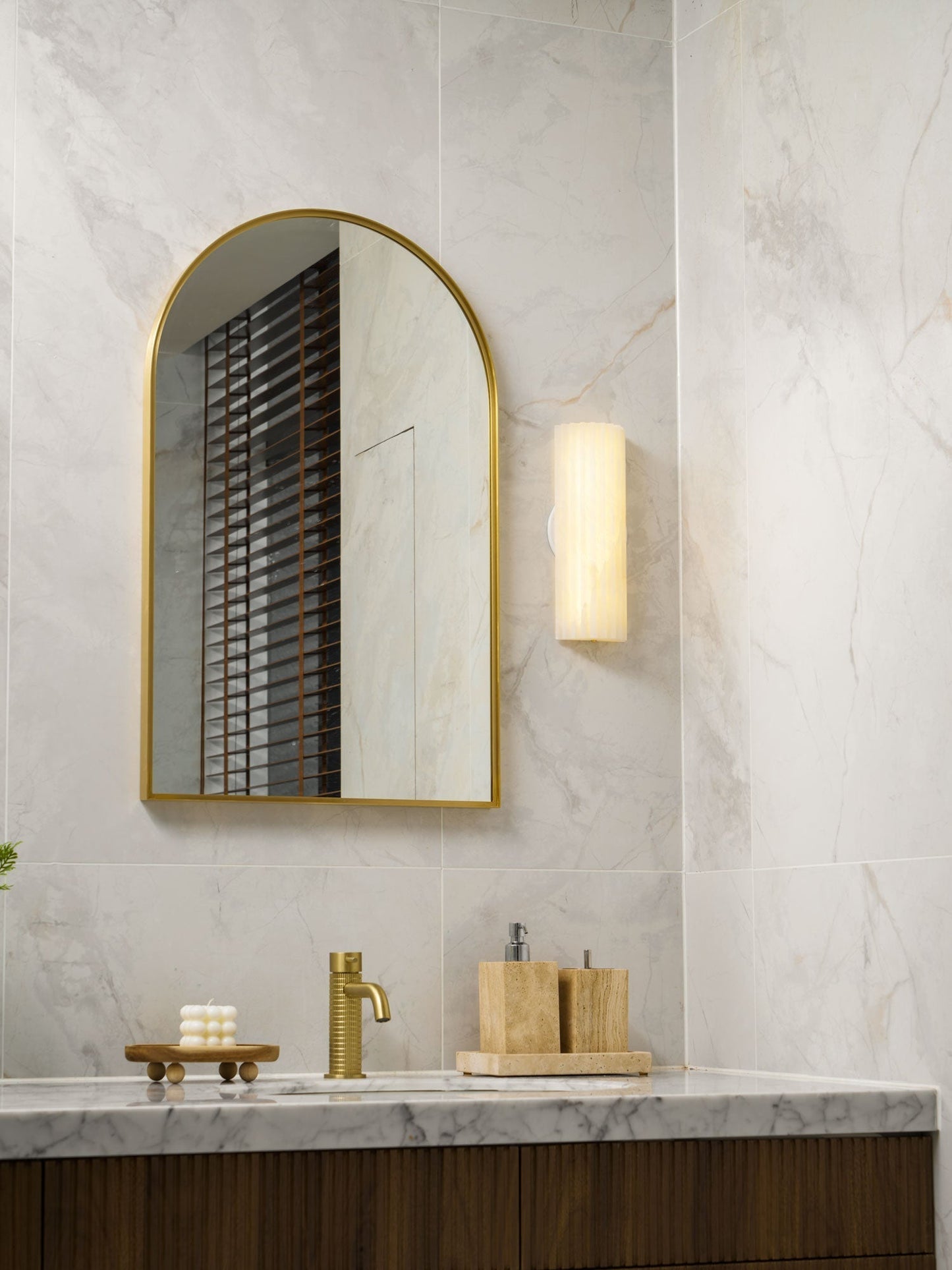 Elara Haus Wall Lamp - Alabaster Integrated LED Wall Sconce Lighting 5