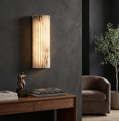 Elara Haus Wall Lamp - Alabaster Integrated LED Wall Sconce Lighting