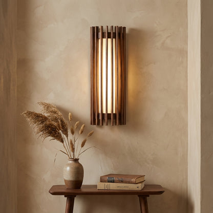 Elara Haus Wall Lamp - Walnut Wood Elegant Wall Sconce Lighting