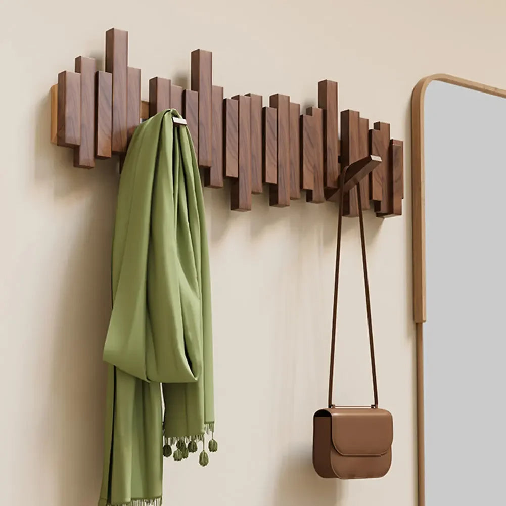 Elara Haus Wall Mounted Coat Rack - Premium Wooden Coat Hooks for Wall 1
