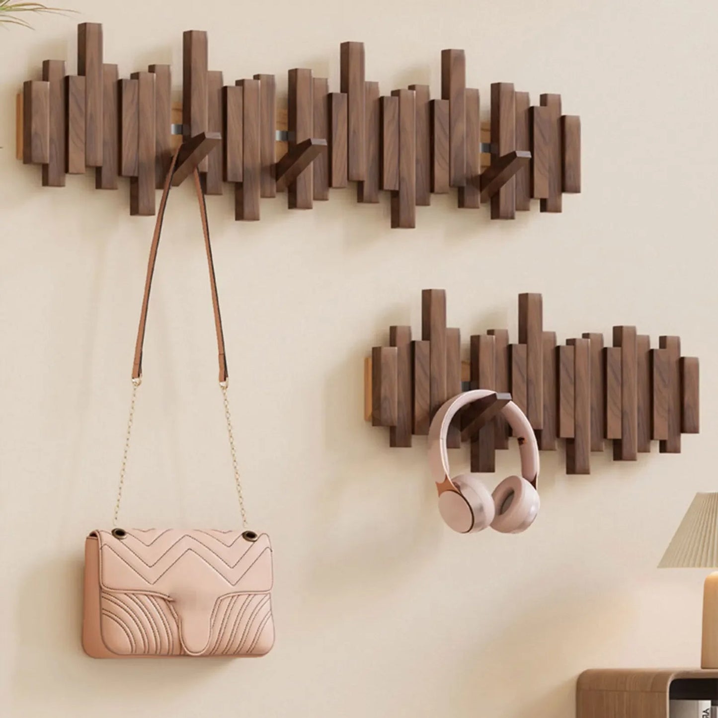 Elara Haus Wall Mounted Coat Rack - Premium Wooden Coat Hooks for Wall 2