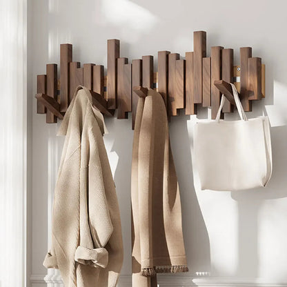 Elara Haus Wall Mounted Coat Rack - Premium Wooden Coat Hooks for Wall 4