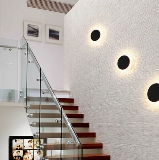 Elara Haus Wall Sconce - Aluminium Round Backlit LED Wall Light 2