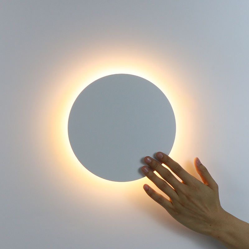 Elara Haus Wall Sconce - Aluminium Round Backlit LED Wall Light 3