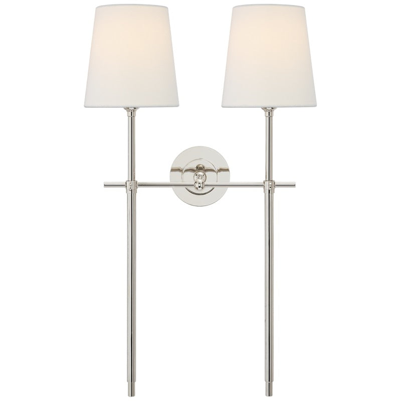 Elara Haus Wall Sconce - Brass Fabric Tapered Shade Wall Lighting 10