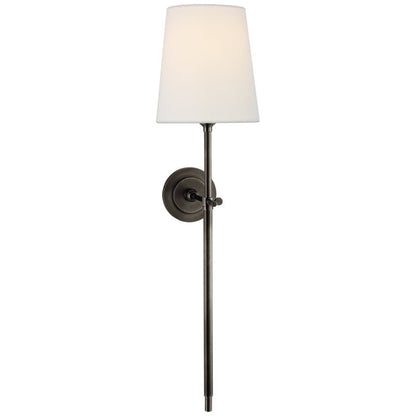 Elara Haus Wall Sconce - Brass Fabric Tapered Shade Wall Lighting 11