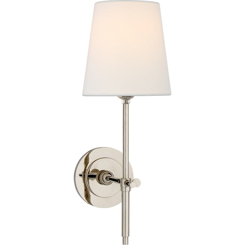 Elara Haus Wall Sconce - Brass Fabric Tapered Shade Wall Lighting 13