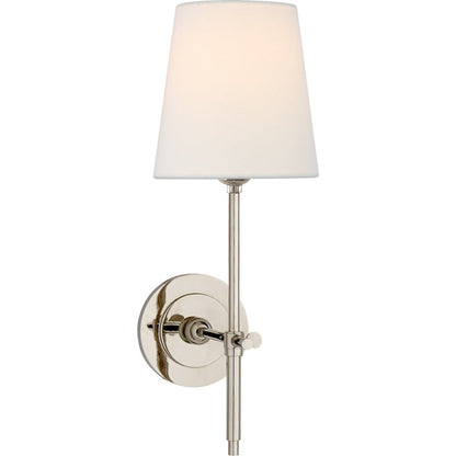 Elara Haus Wall Sconce - Brass Fabric Tapered Shade Wall Lighting 13
