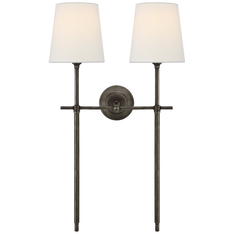 Elara Haus Wall Sconce - Brass Fabric Tapered Shade Wall Lighting 14