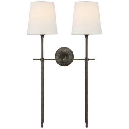 Elara Haus Wall Sconce - Brass Fabric Tapered Shade Wall Lighting 14