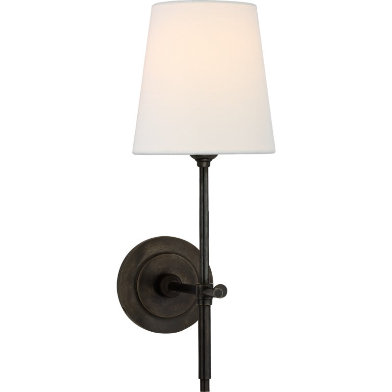 Elara Haus Wall Sconce - Brass Fabric Tapered Shade Wall Lighting 15