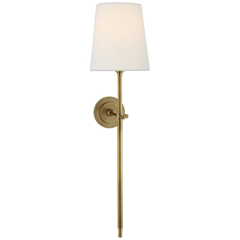 Elara Haus Wall Sconce - Brass Fabric Tapered Shade Wall Lighting 16